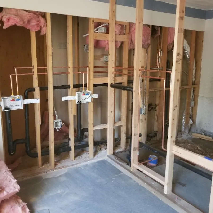 Copper pipe rough-in and plumbing installation in Lincolnia